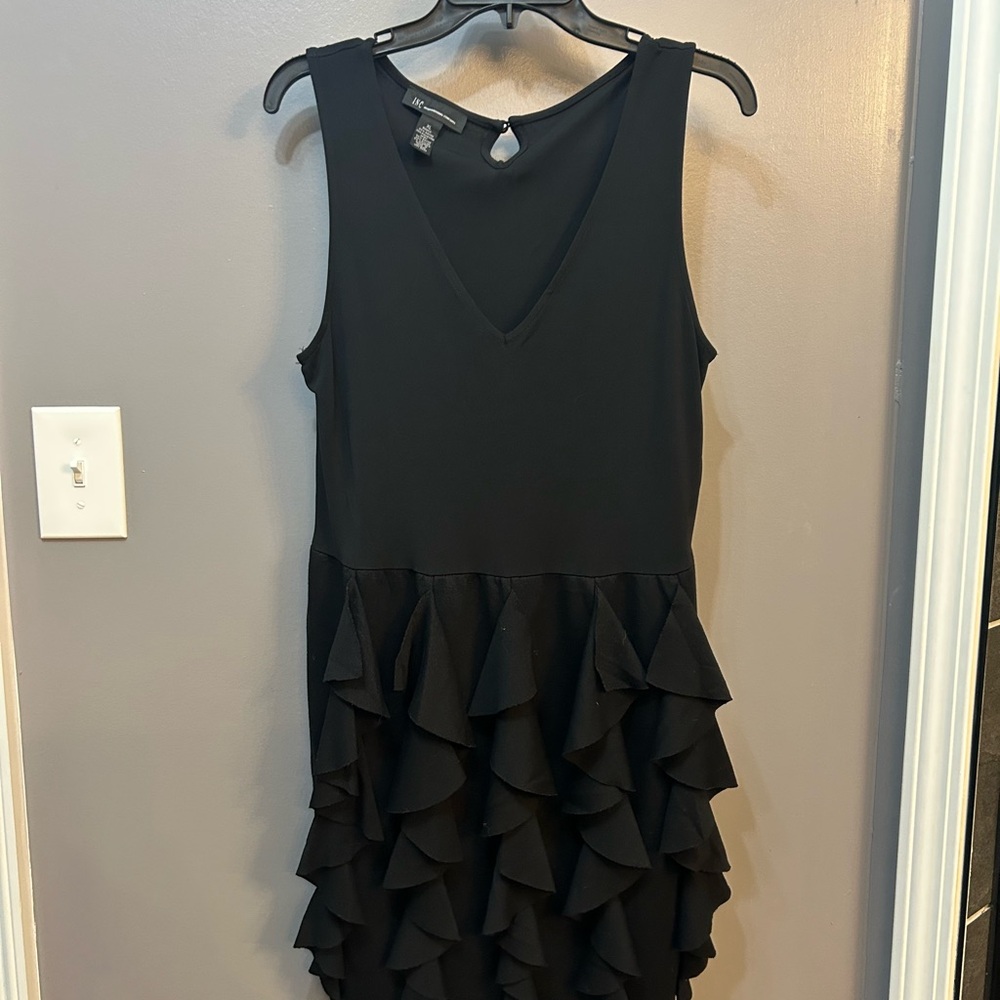 INC Black Ruffle Dress